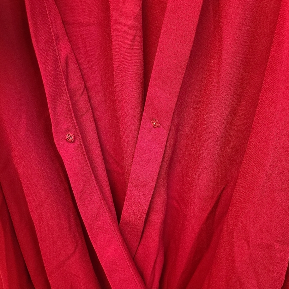 Dynamite Maroon Cold Shoulder Blouse - Picture 5 of 6